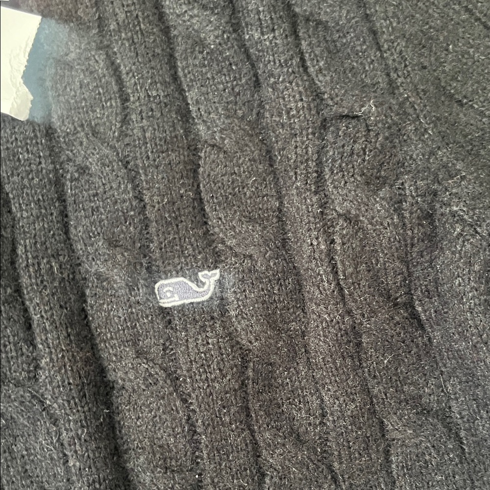 Vineyard Vines Black Cable Knit Crewneck Sweater size large - Picture 4 of 6